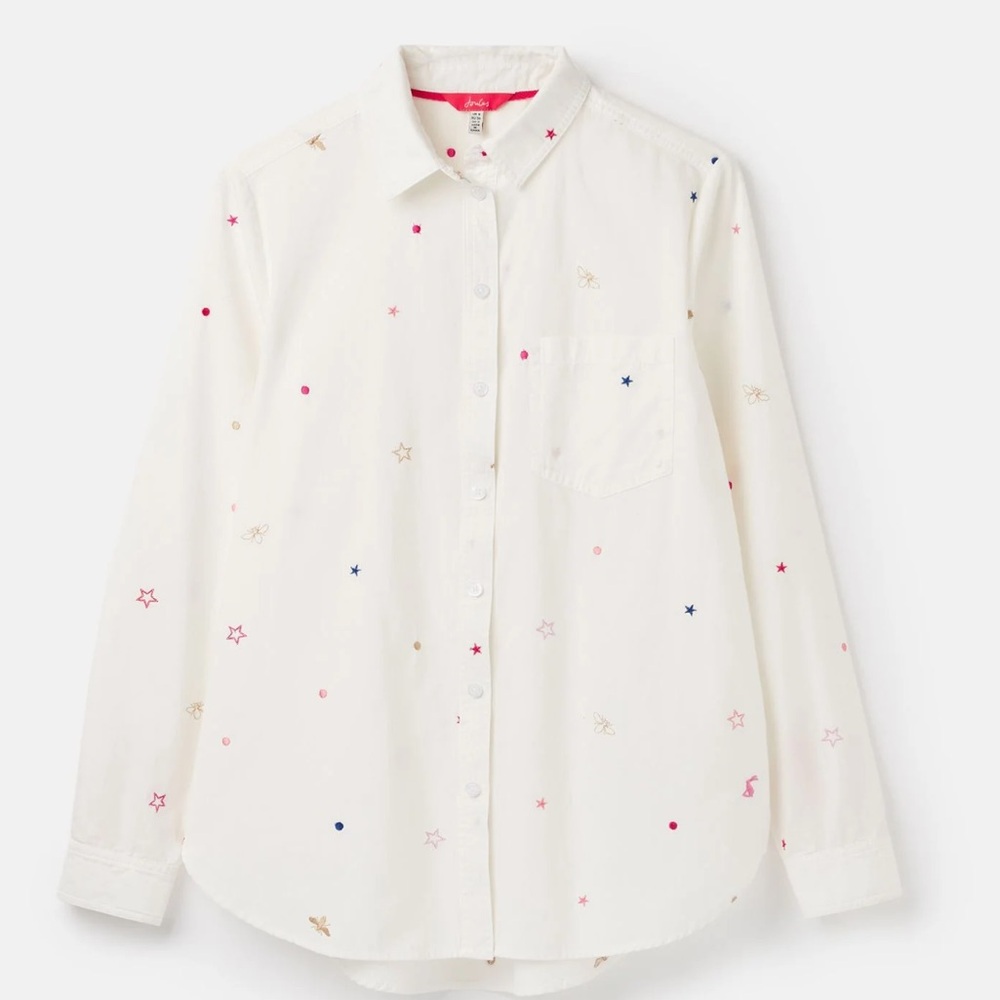 Joules Lorena Luxe Whitebees Button Down Shirt